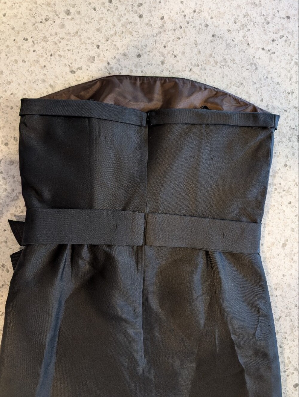 Kate Spade Small Formal Dress Black Fitted Mini Strapless Bow Wedding Luxury - Picture 5 of 16